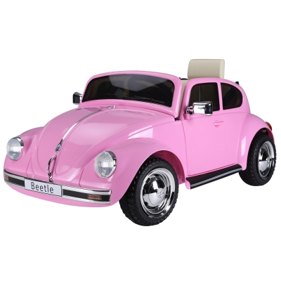HOMCOM Kinderauto von Volkswagen Beetle Kinderfahrzeug Elektroauto mit MP3 Licht Musik Kunststoff Metall 108,5 x 63 x 51,5 cm