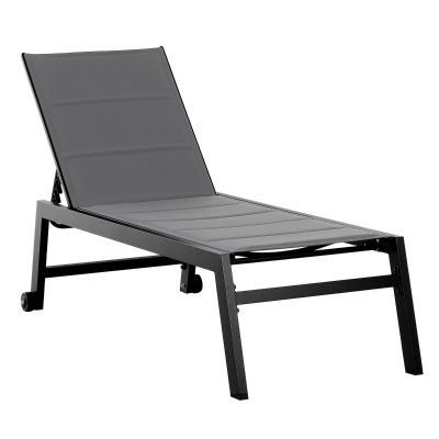 Outsunny Sonnenliege Rückenlehne verstellbar Aluminium Grau 168 x 72 x 102 cm