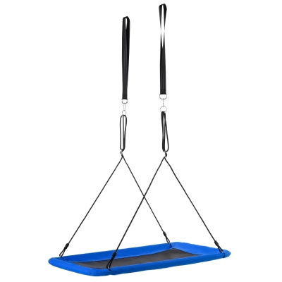 Outsunny Nestschaukel Kinderschaukel Outdoor Schaukel Gartenschaukel bis 150 kg belastbar Stahl+Polyester Blau+Schwarz 150 x 80 x 180 cm