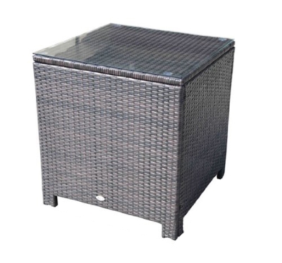 Outsunny Rattan Side Table-Brown