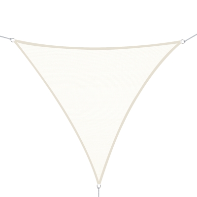 Outsunny Toldo Vela Triangular 6x6x6m Toldo Transpirable con Anillos y Cuerdas para Patio Jardín Piscina Terraza Color Beige