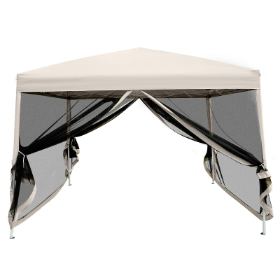 Outsunny Tonnelle Barnum Pliante en Métal Beige 300 x 300 x 255 cm