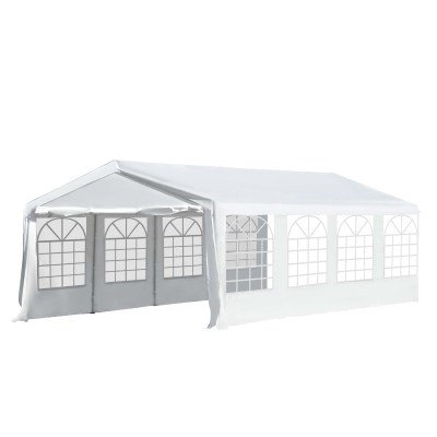 Outsunny Gazebo Marquee, Steel Frame, Water Resistant, size 8x4m-White