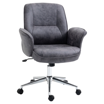 Chaise de bureau design contemporain piètement chromé polyester gris