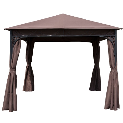 Outsunny® Luxus Pavillon Partyzelt braun 3x3 m