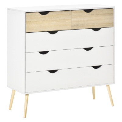 HOMCOM Chest of Drawers 5 Drawer Storage Unit Storage Cabinets