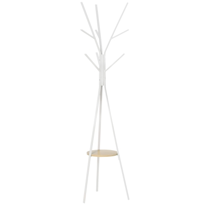 HOMCOM Appendiabiti Attaccapanni da Terra Verticale Moderno per Ingresso Grigio Chiaro 45x45x180cm