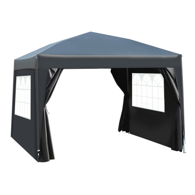 Outsunny Pop Up Gazebo Marquee, 3x3 m-Black
