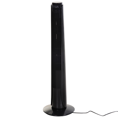 HOMCOM ABS 3-Speed Oscillating Tower Fan w/ Remote Black