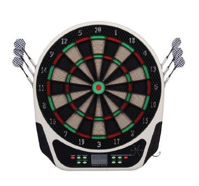 HOMCOM Elektronische Dartscheibe Dartboard Dart-set mit LED-Display 6 Darts 24 Dartköpfe 218 Spiele und 159 Trefferoptionen für 8 Spieler mehrfarbig 44L x 50B x 3,2H cm