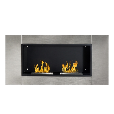 HomCom Camino Bioetanolo da Parete con 2 Bruciatori 110x54x14,5cm