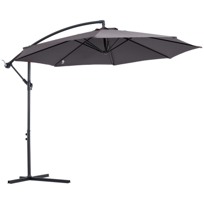 Parasol ogrodowy z ręczną korbą 3 m szary Outsunny