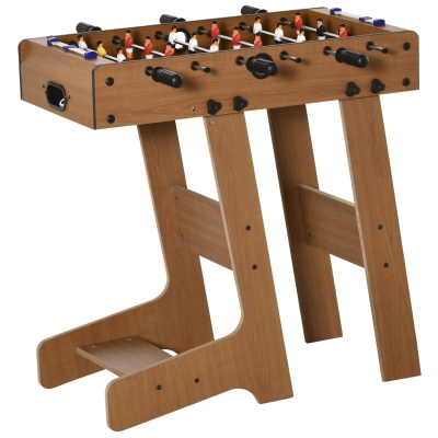 HOMCOM Mesa de Matraquilho para Crianças e Adultos Matraquilho 69x37x70cm com 2 Bolas 6 Hastes Metálicas 2 Placares de Pontos 18 Jogadores Pés Dobrável para Familias Festas Madeira