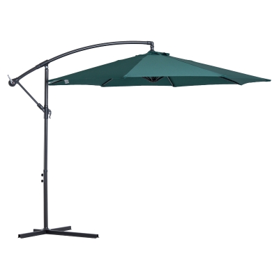 Parasol przeciwsłoneczny odpinany na wysięgniku parasol z korbką ręczną zielony Outsunny