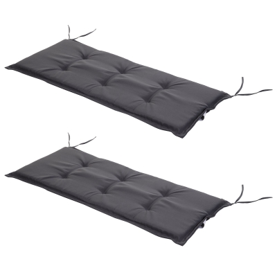Outsunny 2er-Set Sitzauflage, Polyester+Schaumstoff, Dunkelgrau, je 120 x 50 x 5 cm