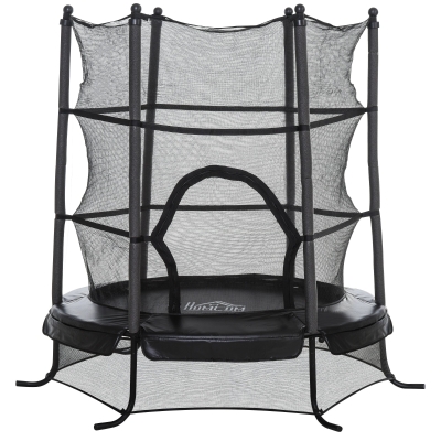 HOMCOM® TRAMPOLINA OGRODOWA SIATKA ZABEZPIECZAJĄCA OSŁONA OBRZEŻA stal czarna Ø170cm do 45kg