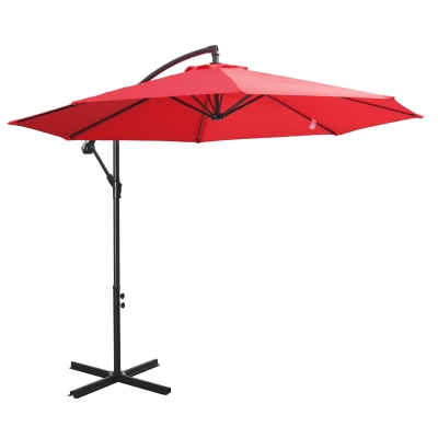 Parasol przeciwsłoneczny odpinany parasol na wysięgniku parasol na korbkę z korbką ręczną czerwony