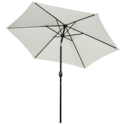 Parasol ogrodowy przeciwsłoneczny zginany z korbką aluminium 180/㎡ poliester kremowo-biały Outsunny