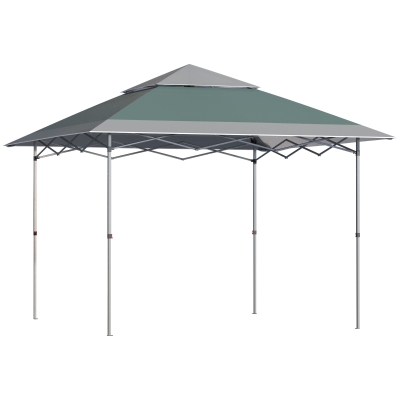 Outsunny Faltpavillon Pop-Up-Zelt Gartenpavillon Rollentasche Oxford-Gewebe 3,6 x 3,6 m Grün