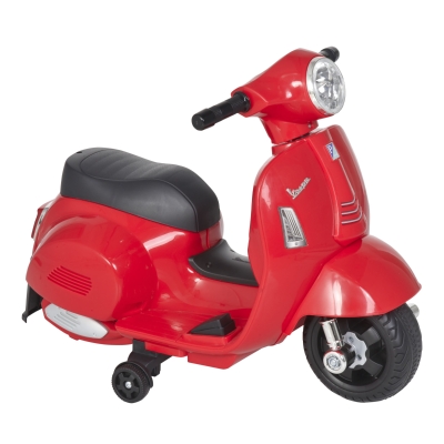 HOMCOM VESPA Elektromotorrad Kindermotorrad Elektrofahrzeuge 3 bis 6 Jahren Rot