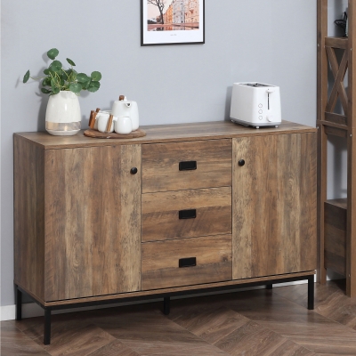 Dulap lateral industrial, Dulap decorativ cu sertare si rafturi