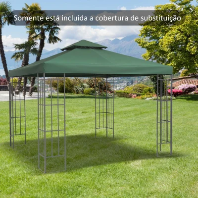 Outsunny Toldo de Substituição 3x3m para Pérgolas Toldo de Substituição de Pérgolas de Jardim Verde