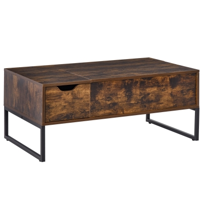 HOMCOM Extendible Coffee Table w/ Lift Top Functional Living Room Table Storage Drawer