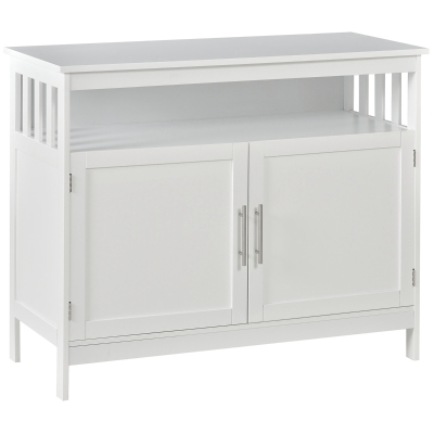 HOMCOM Wood Console Hutch with Multi-Tier Shelf and 2 Layer Cabinet for Dining Room