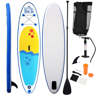 Homcom Tavola Gonfiabile SUP Stand Up Paddle con Pagaia Regolabile Blu 305x76x10cm