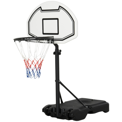 HOMCOM Steel Frame Freestanding Basketball Hoop Height Adjustable Basketball Stand Black