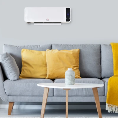 HOMCOM Stufetta elettrica 56cm x 11.5cm x 18.5cm Bianco