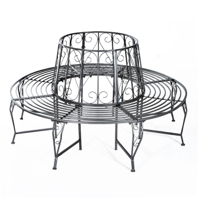 Outsunny Baumbank Rundbank 360° Gartenbank Sitzbank Baum Bank Metall ∅160cm