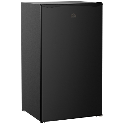 HOMCOM 91 Litre Freestanding Under Counter Fridge with Chiller Box, Reversible Door, Adjustable Thermostat, 47.5cm Wide, Noise Level: Decibels 40, Black