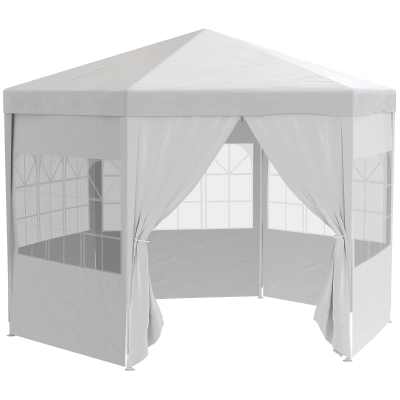 Outsunny 3.4m Outdoor Gazebo Canopy Party Tent with 6 Removable Side Walls for Garden