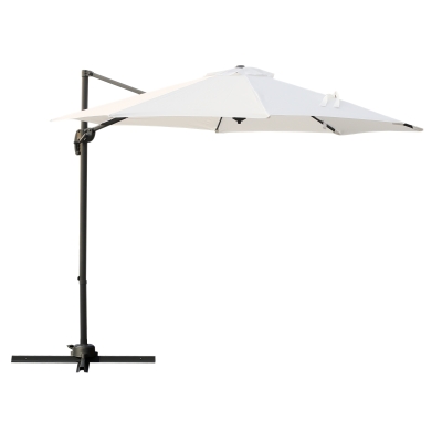 Outsunny Guarda-sol excêntrico Φ294x248 Al cm com Manivela Tecido de Poliéster Resistente Aos UV Grande e estável