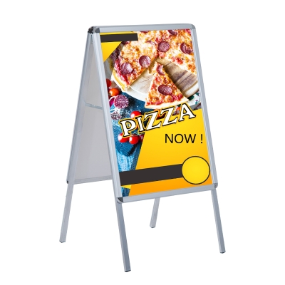 HOMCOM Panel Publicitario DIN A1 Valla Publicitaria para Folletos Oficina Marketing 64x8x121cm
