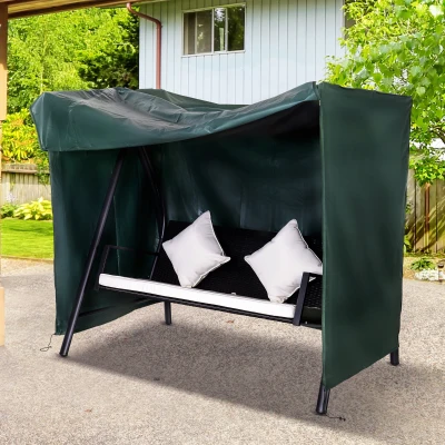 Outsunny Capa para Móveis de Jardim Capa Protetora para Baloiços de Exterior com Zíper 205x124x164cm Verde
