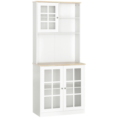 Armoire de cuisine multi-rangements MDF blanc chêne