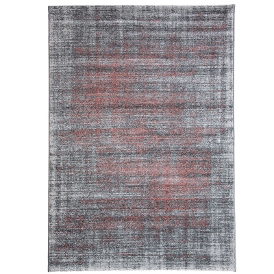 HOMCOM Teppich Kurzflor Grau-Koralle 140 x 67 x 1 cm