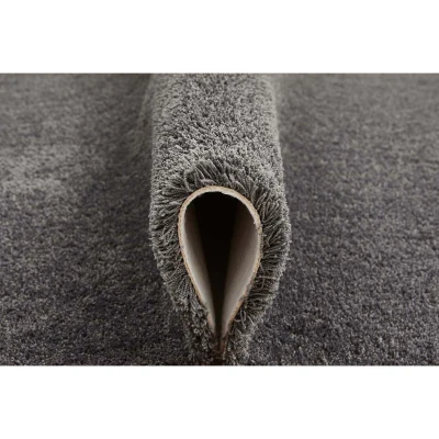 HOMCOM Teppich Kurzflor Dunkelgrau 170 x 120 x 1,3 cm