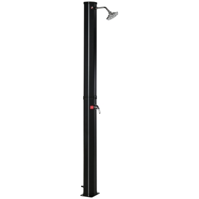 Outsunny Doccia Solare Riscaldata 55° per Esterno con Serbatoio da 35 Litri e Miscelatore, Nero