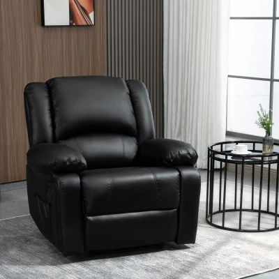 HOMCOM Poltrona reclinabile 100cm x 89cm x 100cm Nero