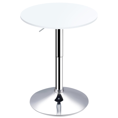 HOMCOM Tavolino da Bar Rotondo con Altezza Regolabile, Tavolino da Cucina o Salotto Moderno con Piano Girevole, Bianco