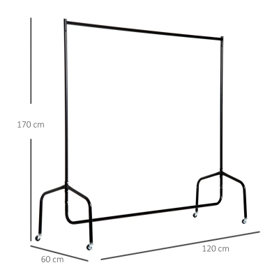 Suport pentru haine cu 4 roti de fier, 120x60x170cm