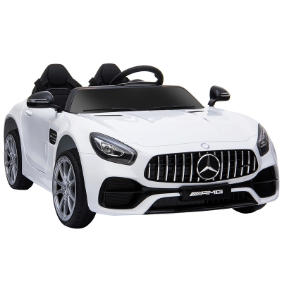 HOMCOM Coche Eléctrico Infantil 3 Años+ con Mando a Distancia con Música y luz Batería 6V 114,5x78x47,5cm Blanco