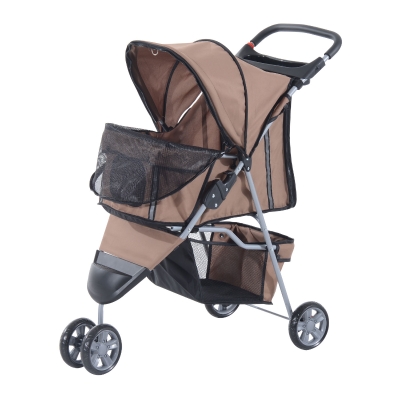 PawHut Hundewagen Hundebuggy Buggy Hunde Katzen mehrfarbig (Kaffeebraun)