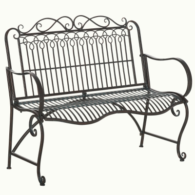 Outsunny Gartenbank für 2 Personen rostfreier Stahl antikes Design 110 x 60 x 97 cm