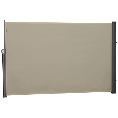 Outsunny Seitenmarkise, Sicht- und Sonnenschutz, Seitenrollo, Polyester, Beige, 3 x 1,8 m