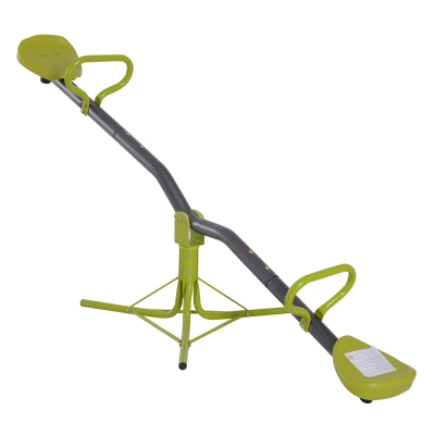 HOMCOM Kinder Gartenwippe, 360° drehbare Wippe, Karussellwippe, Metall, Grün, 180 x 65 x 53 cm