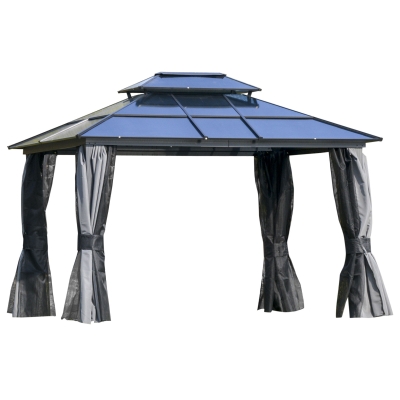 Outsunny 3.6x3m Gazebo Steel Frame with Net Sidewalls